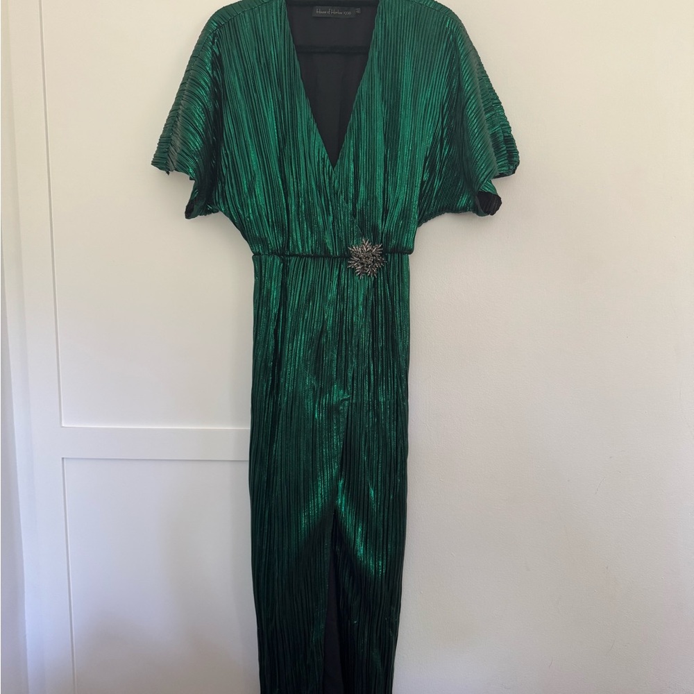House of Harlow 1960 Green and Black Dress